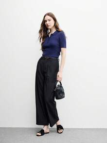 CUCCOO BIZCHIC Sepatu Wanita, Hitam, Tekstur Suede, Sandal Datar Klasik, Nyaman dan Serbaguna di Musim Panas, Cocok untuk Perjalanan ke Kantor atau Sehari-hari - Hitam 1 - View 6
