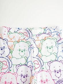 SHEIN X Care Bears 女款全印花休閒日常穿著緊身內搭褲 - 白色 - 查看 5