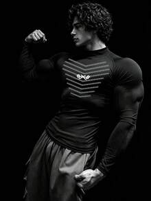RISE LYT Men's Colorblock Casual Versatile Daily Travel Sports T-Shirt - Black - View 1
