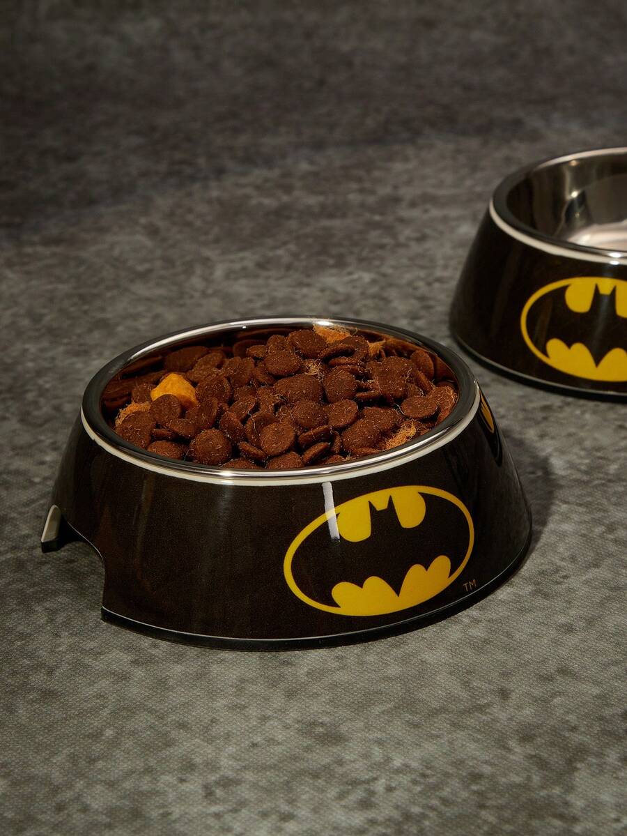 Batman X PETSIN 1個 X PETSIN 現代雙層寵物食盆,黑黃酷炫設計,不鏽鋼與光滑美耐皿材質,防滑易清洗。適合居家日常餵食,生日送禮首選 - 黑色 - 查看 1