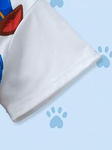 SHEIN | PAW Patrol Young Boy Casual Cartoon Print Short Sleeve T-Shirt, Summer - White - View 8
