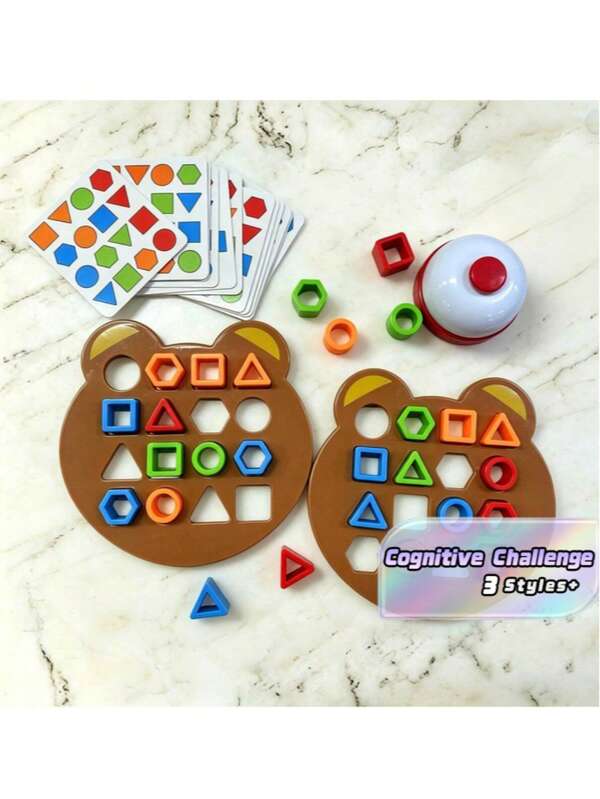 Plastic Shape Matching Game Color Sensory Toy, Geometric Shape Quick Matching Board Puzzle, Color And Shape Party Puzzle Game Toy, Adult Plastic Press-Relief Desktop Toy, Christmas Gift