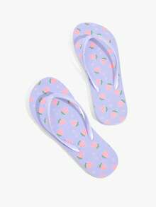 Grefit Women Shoes Summer Open-Toe Flat Bottom 2cm Flip-Flops, Bright Colors And Fresh And Comfortable Flip-Flops, Suitable For Street/Summer, Music Festivals/Themed Parties - Light purple - View 3