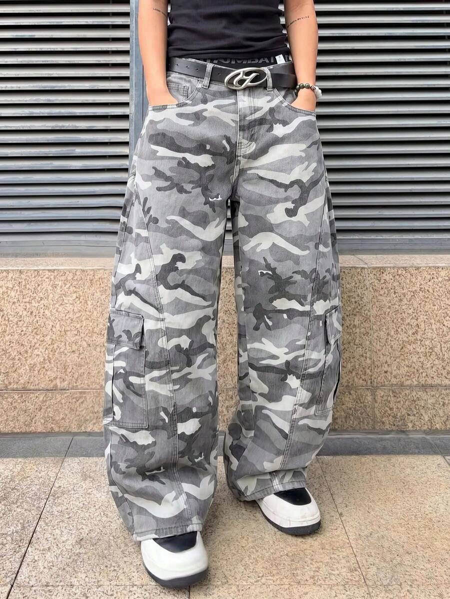 ROMWE MEN Street Life 男士迷彩寬鬆牛仔褲 - 彩色 - 查看 1