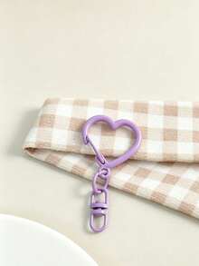 10/20Pcs Random Color Heart Shaped Keychain, DIY Jewelry Making Accessories For Bags, Dog Leashes, Wallets, Keychains, Pet Charms & Outdoor Key Ornaments, Key Ring Decor Components - Heart-shaped Hook - View 6