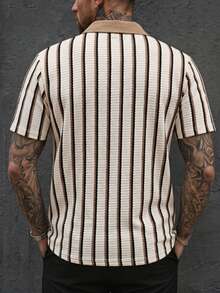 Manfinity CasualCool Men's Casual Loose Knit Jacquard Versatile Shirt - Multicolor - View 2
