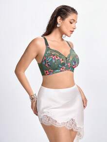 Slumbrini Plus Size Women Fashion Wireless Padded Bra - Green - View 6