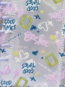 FRIENDS X Joivida 1pc Joivida A7 Transparent Portable File Folder With Double Snap Design, Can Store Photos As Album, Also For Money, Stationery, Notebook, Stickers, Great For Office, School, Back To School, A Practical Gift For Birthday Or Anniversary - A - View 6