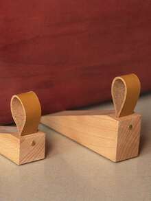 1pc/2pcs Nordic Solid Wood Door Stopper With Heightened Design For Bedrooms, A Movable Top Door That Prevents Doors From Slamming, Made Of Wood And Featuring Anti-Collision And Anti-Slamming Functions For Doors And Windows - one size fits all - View 3