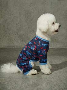 Batman X PETSIN 1 buah Jumpsuit Hewan Peliharaan Motif Huruf Kelelawar Merah, Desain Warna Kontras, Lembut & Bernapas, Sempurna untuk Musim Semi & Gugur, Anti Kutu, Tidak Mudah Rontok, Lembut di Kulit, Menjaga Hewan Peliharaan Anda Tetap Nyaman dan Menggemaskan Sepanjang Musim - MultiWarna - View 4