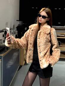 DAZY Jaket Wanita Lengan Panjang Gaya Korea dengan Motif Gradien - Khaki - View 6
