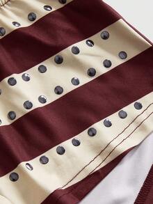 ROMWE Grunge Punk Independence Day Flag Print Punk Metal Rivet Design Sexy Athleisure Streetwear Hot Girl Ultra Low Waist Mini Tight Shorts Holiday Navy Blue Summer - Multicolor - View 4