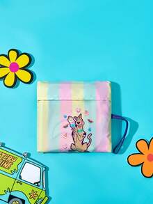 SCOOBY-DOO X Joivida 1pc Reusable  Foldable Large Capacity Tote Bag For Women,Versatile For Commuting, Travel, Shopping, Convenient Open-Close, Multi-Functional For Various Occasions, & Comfortable, Versatileback To School Backpack,School Bag,Large Capacity,Lightweight - Pink yellow - View 5