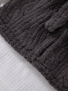 Tween Boy Autumn Warm Hooded Robe Loungewear Lounge Night Grey Casual Soft Form - Grey - View 8