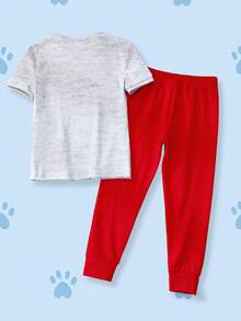 SHEIN | PAW Patrol 2pcs/Set Young Boys Short Sleeve T-Shirt And Pants Pajama Set - Grey - View 2