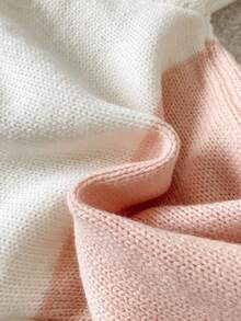 SHEIN 新生兒拼色圓領長袖帽子連身衣 秋季 - 彩色 - 查看 5