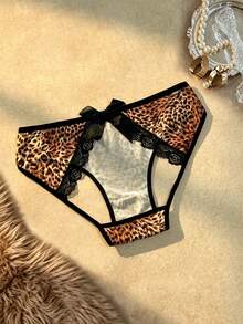 Spicy Aura 1pc Lace Patchwork Hollow Out Triangle Panties For Women - Multicolor - View 2
