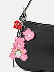 SHEIN X Care Bears 卡通壓克力鑰匙圈，適合學生書包與通勤包裝飾配件 - 粉色 - 查看 1