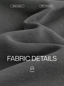 Merionis Men's High Cotton Content Casual Basic Versatile Solid Color Pullover Sweatshirt Back-To-School Evening City Break Dark Grey Autumn - Dark Grey - View 4