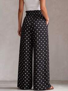 SHEIN PariChic 女款高腰百褶鈕扣西裝長褲 - 彩色 - 查看 2