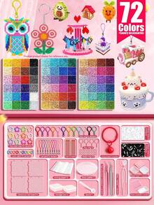 24/48/72/96-Kit Manik-Manik Fuse 3D DIY dengan Kotak Penyimpanan, Manik-Manik Warna Cerah untuk Kerajinan Anak-Anak, Set Manik-Manik Perler Kreatif untuk Membuat Model 3D, Mainan Edukatif Menyenangkan sebagai Hadiah untuk Anak Laki-Laki dan Perempuan Usia 6+. - Beraneka warna - View 15
