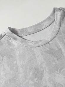 SHEIN Setelan 2 Potong untuk Remaja Laki-laki: Kaos Lengan Pendek Leher Bulat Motif Daun Maple Kasual dan Celana Pendek, Cocok untuk Musim Panas - MultiWarna - View 6