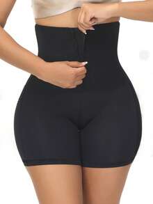 Slayform Slayform Solid Color High Waist Seamless Athletic Shorts - Black - View 4