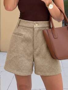 EMERY ROSE Shorts casuales versátiles para el verano y el trayecto diario - Camel - Ver 5