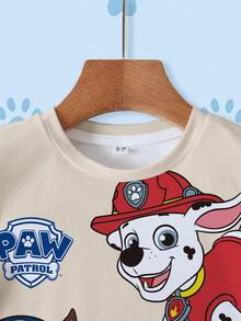 SHEIN | PAW Patrol 男童卡通图案圆领短袖T恤 - 白色 - 查看 3