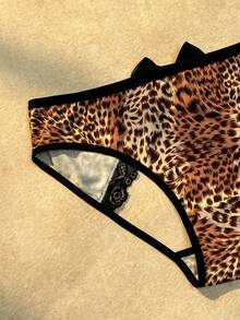 Spicy Aura 1pc Lace Patchwork Hollow Out Triangle Panties For Women - Multicolor - View 6