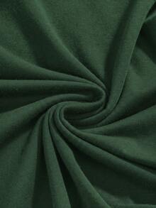 ROMWE Dark Gothic Red Heart Embroidered Pattern Plus Size Women's Short Dress - Green - View 4