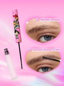 THE POWERPUFF GIRLS X SHEIN 1 buah Primer Alis Tahan Lama, Gel Pengatur Alis, Tahan Air 3D, Menciptakan Bentuk Alis Alami - Clear - View 3