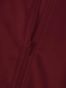 SHEIN Girlism 青少年女孩簡約休閒彈性前拉鍊立領修身長袖上衣 - 彩色 - 查看 9
