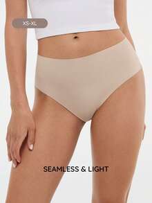 Bralution 1pc Nude Seamless High Waist Comfortable Minimalist Daily Seamless Panties (1pc/Pack) - Light Grey - View 2