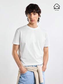 Merionis Men's High-Quality Thick 100% Cotton Simple White Casual Basic Modest Crew Neck Short Sleeve T-Shirt For Daily Wear Vacation Summer - White - View 2