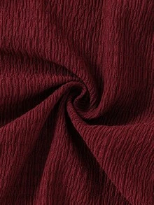 SHEIN Teen Girls' Tank Top Set T-Shirt With Asymmetric Neck Cut, Spaghetti Strap Support On One Side And Natural Shoulder Exposure On The... - Burgundy - View 6