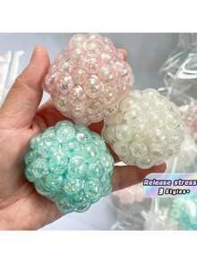 1/2/3pcs Adult Stress Relief Ball, Fidget Toy, Sticky Squeeze Ball, Colorful Squeezing Ball - Multicolor - View 1