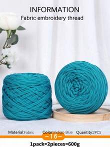 2 Packs, 600 Grams Total: Fabric Strips, Woven Mats, Woven Bags, Handicraft Yarn, And Large Yarn Balls. - Multicolor - View 19