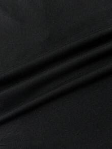 青少年女孩黑白配色 Polo 領短袖休閒 T-Shirt - 黑與白 - 查看 5