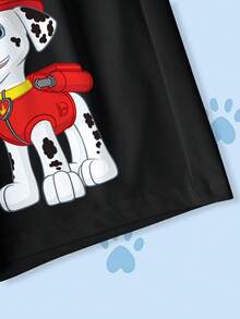 SHEIN | PAW Patrol 2件組小男孩配色拼接卡通印花圓領短袖T恤與短褲套裝 - 白色 - 查看 6
