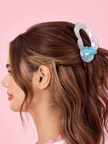 SHEIN X Care Bears 可愛雙面3D熊造型髮夾，適合女性 - 彩色 - 查看 3