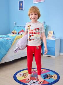 SHEIN | PAW Patrol 2pcs/Set Young Boys Short Sleeve T-Shirt And Pants Pajama Set - Grey - View 4