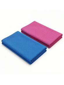 2Pcs Cooling Towels For Neck & Face, Soft Breathable Microfiber Sweat Absorbent Towels, Ideal For Yoga, Running, Gym, Workout, Camping And All Sports Activities - Multicolor - View 3