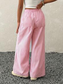 Tween Girl Tween Girls Spring/Summer Streetwear Graphics Pink Baggy Straight Pants - Baby Pink - View 2