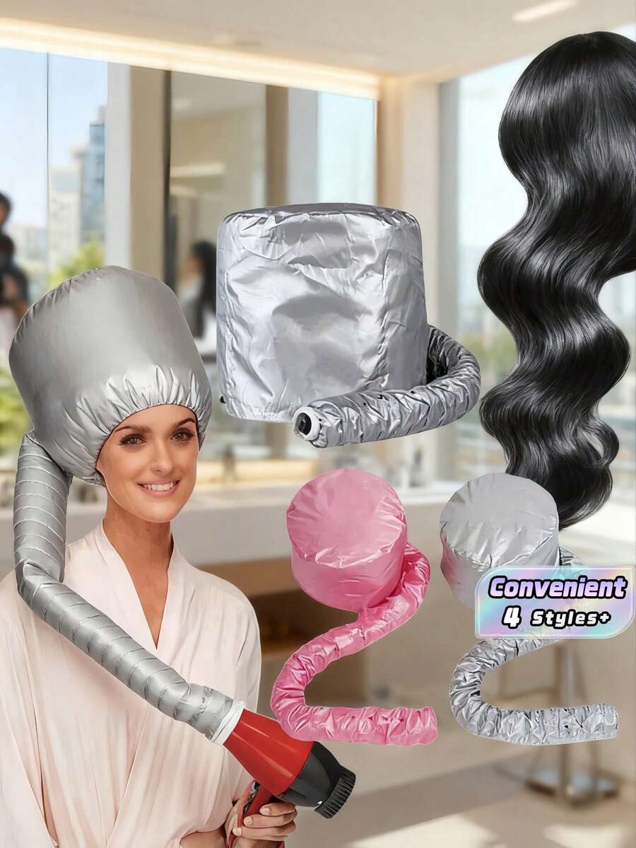 Portable Hair Bonnet Dryer Cap Slouchy Man Hair Dryerr Cap Quick Dry Hair Dryer Heating Set Oil Baking Cap Household Fast Dry Hair Home Bathroom Decor Fall Decor Hair Drying Towel Wrap - One Size - View 1