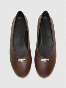 CUCCOO BIZCHIC Women Shoes Round Toe Flat Bottom Women's Shoes Simple All-Match Daily Commuting To Work Shopping Comfortable Versatile Flat Bottom Women's Shoes Fall Shoes - dark brown - View 2
