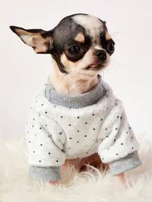 1 Piece Of Seven Small Dog Flannel Pet , White Flannel Thick Warm Pet Clothing - Multicolor - View 9