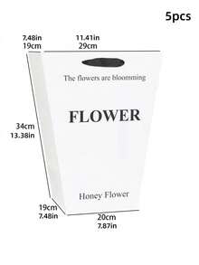 5/10PCS Durable Material White Paper Flower Gift Bags With Handles Rectangular Fashion Design For Christmas Valentine Day Wedding Party Favors Home Decor Shopping Trending - multicolor - View 11