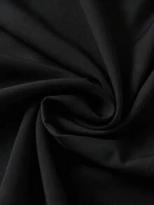 GlowEve CURVE 大尺碼女款優雅時尚日常通勤純色收腰A字洋裝，垂領無袖 - 黑色 - 查看 6