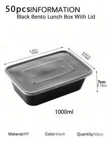 20/50pcs, 26oz Black Bento Lunch Box With Lid, Rectangular Food Storage Container , Stackable Leak-Proof Meal Prep Containers, Microwave Food Containers, Kitchen Gadgets, Kitchen Accessories, Household Kitchen Supplies - Multicolor - View 11